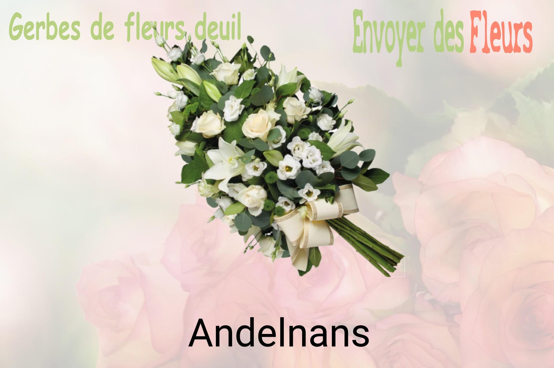 Gerbe de fleurs de deuil livrée à Andelnans